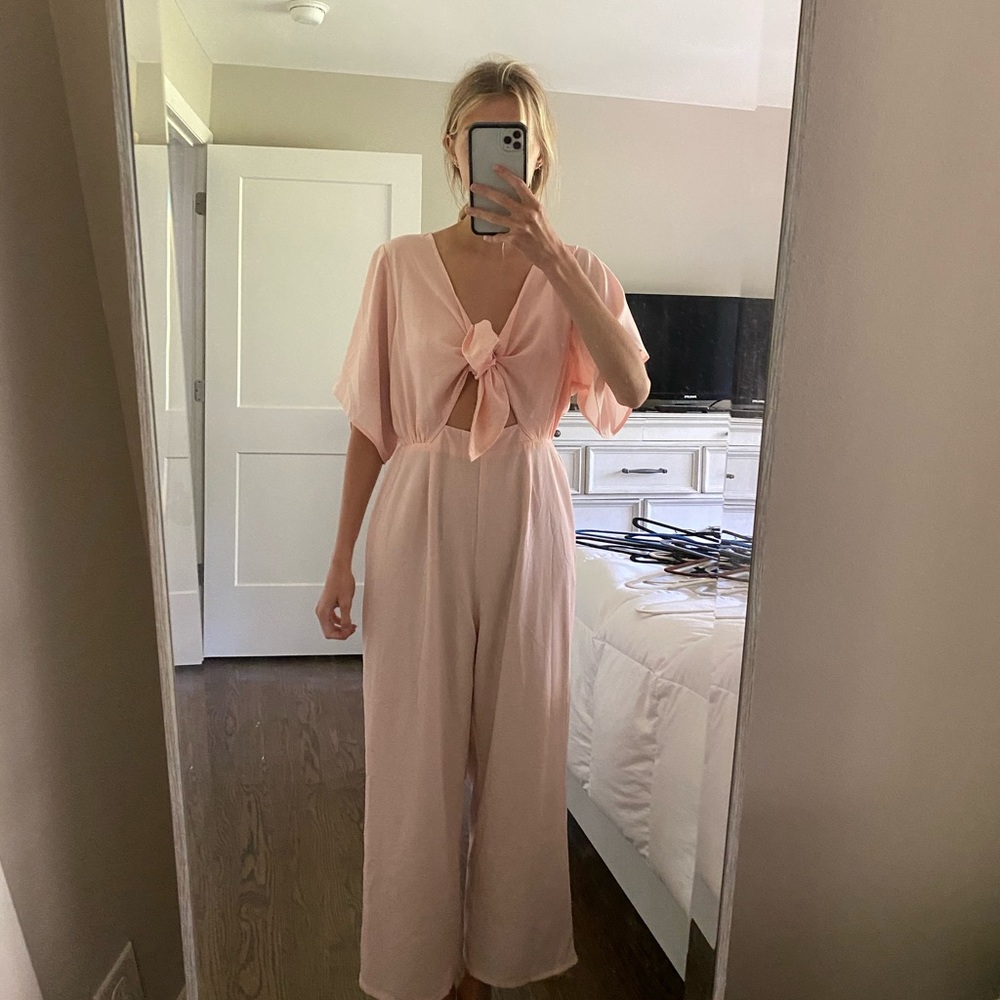 light pink pantsuit